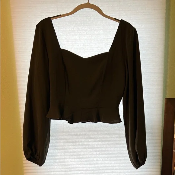 Altar'd State Olive Green Sweetheart Blouse - Picture 1 of 5